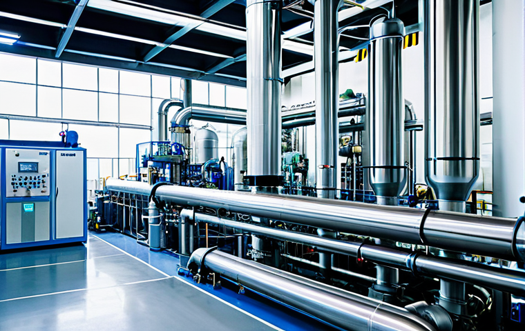 A highly advanced, professional chemical recycling facility. The image shows the clean, futuristic interior of a large industrial plant with intricate pipelines, purification systems, and sophisticated machinery actively transforming plastic waste. Bright, clean light illuminates the sterile environment, highlighting technological precision and efficiency. Professional photography, high quality, perfect anatomy, correct proportions, safe for work, appropriate content, fully clothed, modest.