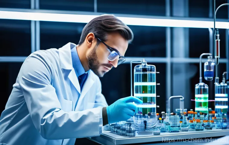 열화학 - An interior view of a sophisticated, energy-efficient smart home. A young family (a mother, father, ...