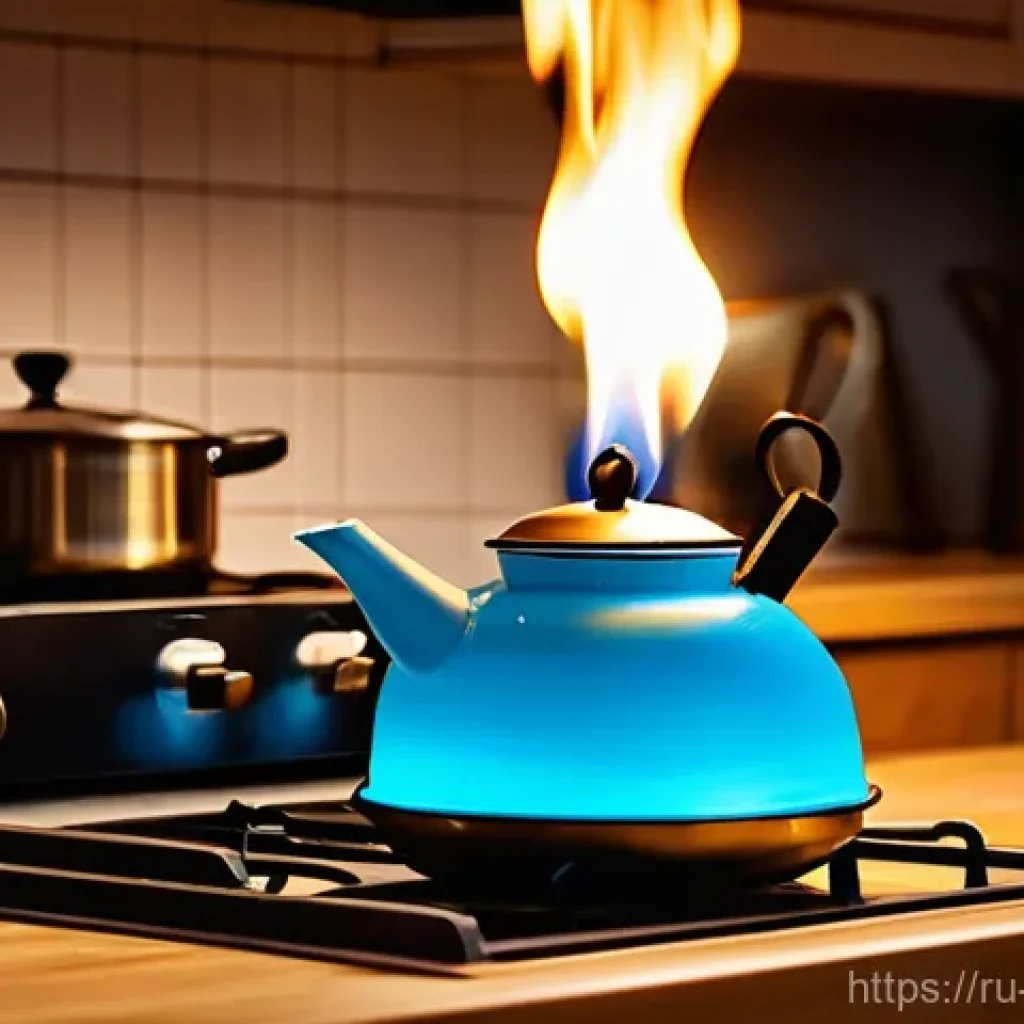 알킨 알켄 알케인 - The Unseen Comfort of Alkanes**

A cozy, warmly lit kitchen scene. A modern gas stove burner emits a...